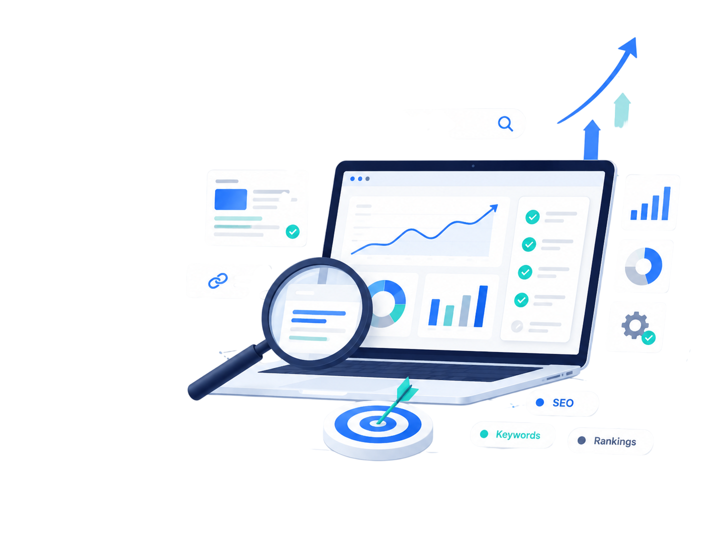SEO analytics, rankings, and keyword growth